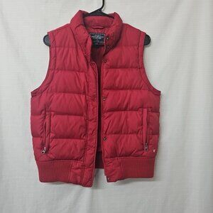 AMERICAN EAGLE RED DOWN PUFFER VEST WOMENS Sz Med Outdoors Hiking Camping